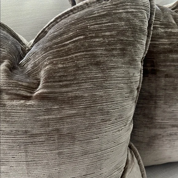 Velvet Throw Pillows in Dark Beige - Picture 2 of 6